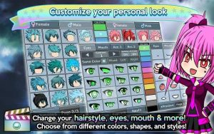  Make your ain anime styled characters in addition to clothes them upward inward your near loved mold outfits Gacha Studio (Anime Dress Up) MOD APK Unlimited Money